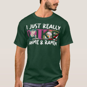 Camiseta Eu gosto muito de anime e Ramen Kawaii Manga