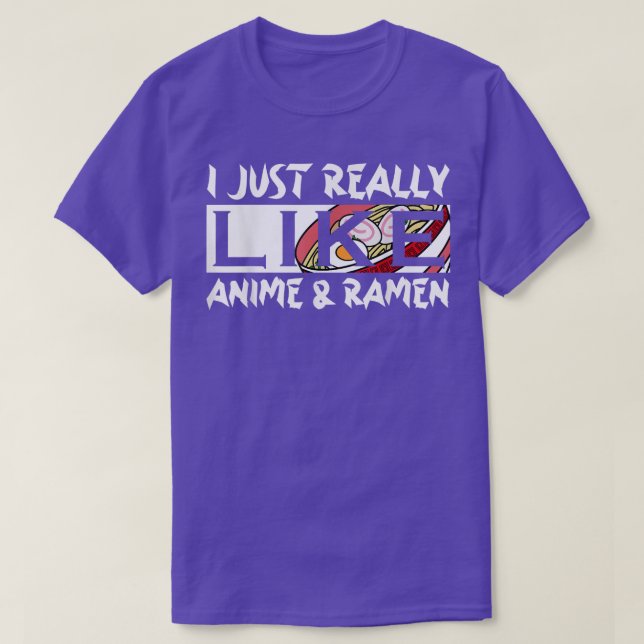 Camiseta Eu Gosto Muito De Anime E Ramen Kawaii Manga 44 (Frente do Design)