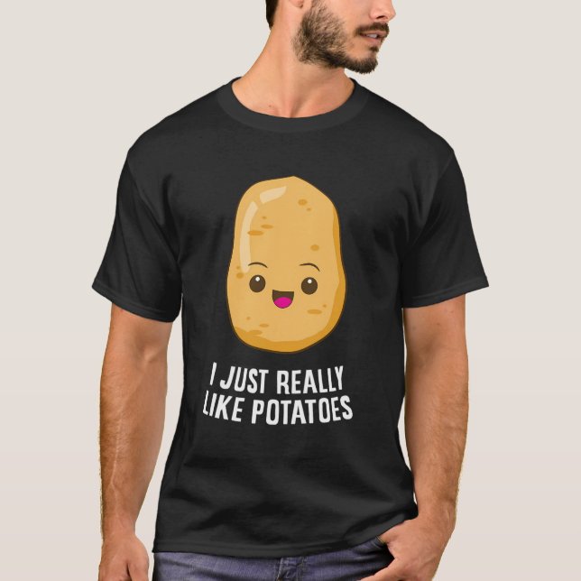 Camiseta Eu Gosto Muito De Batatas Comida De Batata Vegetal (Frente)