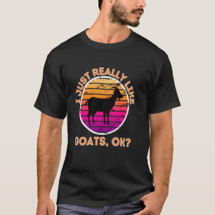 Camiseta Eu Gosto Muito De Caprinos Ok, Vintage Retro Goat