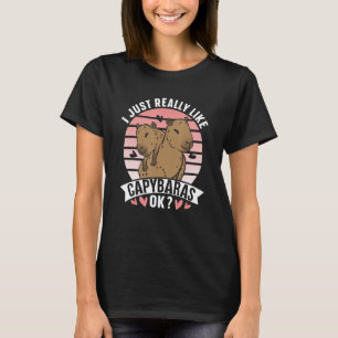 Camiseta Eu Gosto Muito De Capybaras Ok Animal Capybara Ro