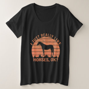 Camiseta Eu gosto muito de cavalos em Orange Tangerine  