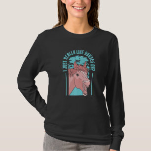 Camiseta Eu Gosto Muito De Cavalos Ok Andando Cavaleiro Cav