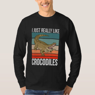 Camiseta Eu Gosto Muito De Crocodilos Retro Crocodilo
