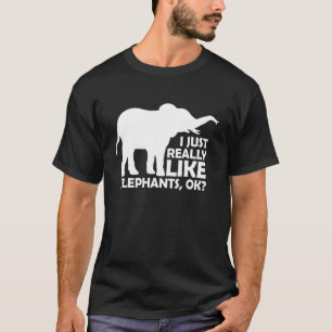 Camiseta Eu gosto muito de elefantes.