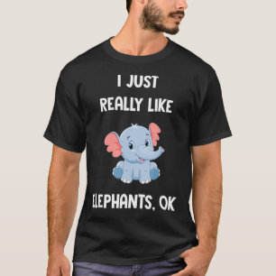 Camiseta Eu Gosto Muito De Elefantes Meninas Legal Diversão