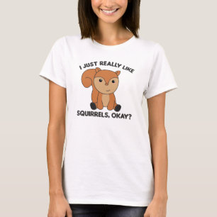 Camiseta Eu Gosto Muito De Esquilo Engraçado