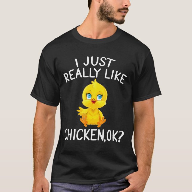 Camiseta Eu Gosto Muito De Frango Ok, Fofo Eu Adoro Frango (Frente)
