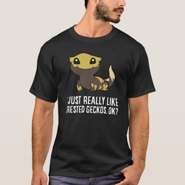 Camiseta Eu Gosto Muito De Geckos Crestados. (Frente)