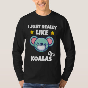 Camiseta Eu Gosto Muito De Koalas Koala Vestindo Um Rosto M