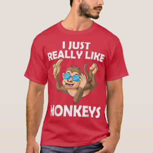 Camiseta Eu gosto muito de macacos macacos com banana
