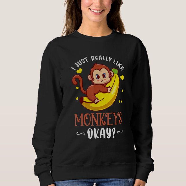 Camiseta Eu Gosto Muito De Macacos Ok Macaco Engraçado X (Frente)