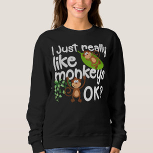 Camiseta Eu Gosto Muito De Macacos Que Amo Animais