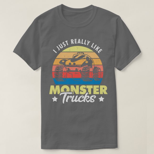 Camiseta Eu gosto muito de Monster Trucks (Frente do Design)