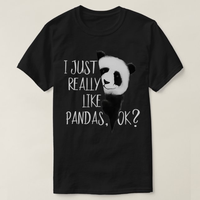 Camiseta Eu Gosto Muito De Pandas, Ok, Bela Panda De Aquare (Frente do Design)