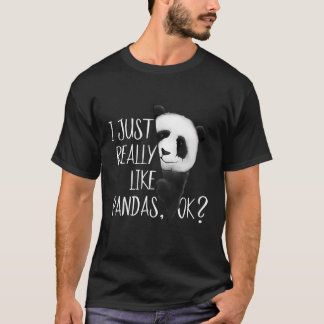 Camiseta Eu Gosto Muito De Pandas Ok Panda Adorei A Manga L