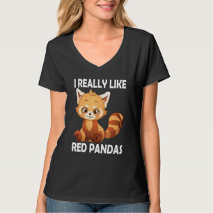 Camiseta Eu Gosto Muito De Pandas Vermelhas, Panda Vermelha