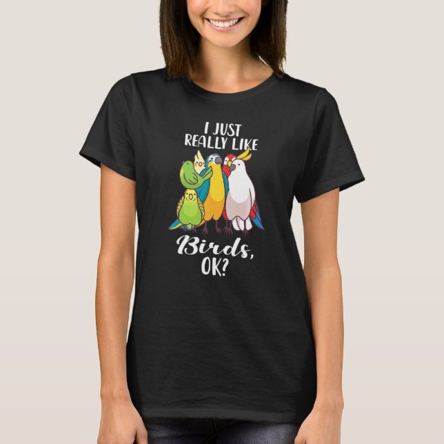 Camiseta Eu Gosto Muito De Pássaros, Ok, Policial. (Frente)