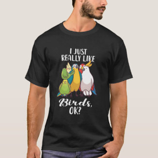 Camiseta Eu Gosto Muito De Pássaros Papagaio Cockatoo Budge
