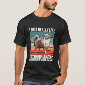 Camiseta Eu Gosto Muito De Pastores Australianos Aussie Dog