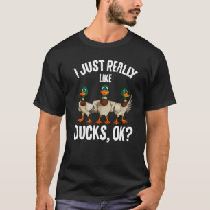 Camiseta Eu Gosto Muito De Patos Crianças Mulheres Premium