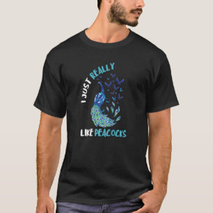 Camiseta Eu Gosto Muito De Peacocks Multicolor Bird Exotic