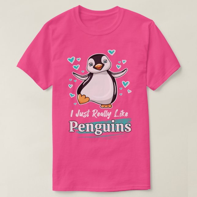 Camiseta Eu Gosto Muito De Pinguins (Frente do Design)