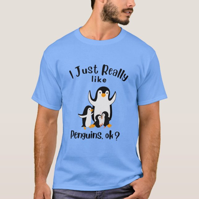 Camiseta Eu gosto muito de pinguins, ok (Frente)