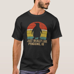 Camiseta Eu Gosto Muito De Pinguins, Ok, Engraçado Vintage