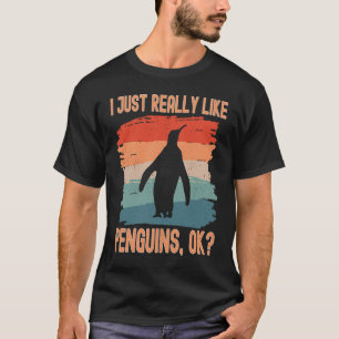 Camiseta Eu gosto muito de pinguins, ok para crianças e men
