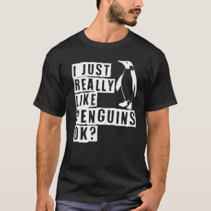 Camiseta Eu Gosto Muito De Pinguins Ok Pinguim
