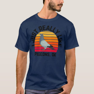 Camiseta Eu Gosto Muito De Pombos Ok Vintage Sunset Retro