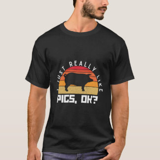 Camiseta Eu Gosto Muito De Porcos Ok, Fazenda Porco