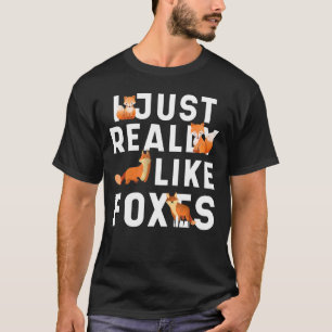 Camiseta Eu gosto muito de raposas e bonitas artes animais 