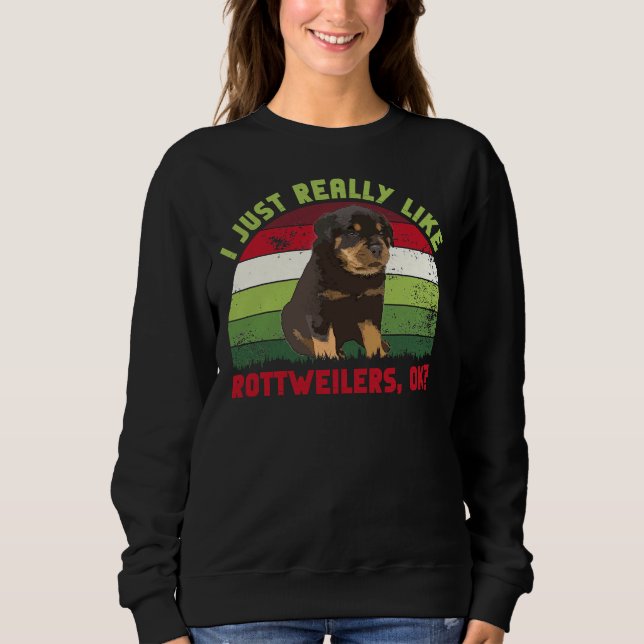 Camiseta Eu Gosto Muito De Rottweilers Ok Retro (Frente)
