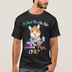 Camiseta Eu Gosto Muito De Suínos De Guiné Ok Aquarela