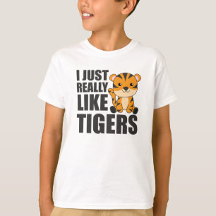Camiseta Eu gosto muito de Tigers - Animais do Zoo Doce