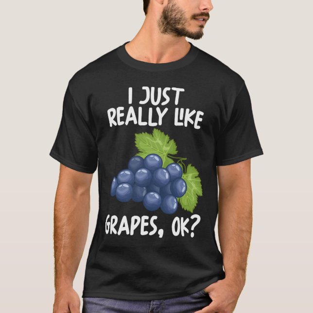 Camiseta Eu Gosto Muito De Uvas Ok (Frente)