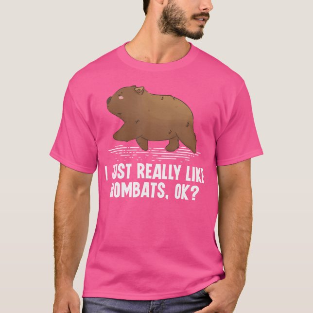 Camiseta Eu Gosto Muito De Wombats Ok, Australiano Wombat L (Frente)