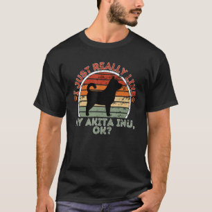 Camiseta Eu Gosto Muito Do Meu Akita Inu - Retro Vintage Do