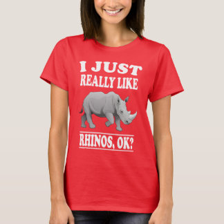 Camiseta Eu Gosto Muito Do Rhinos, Ok, Engraçada Camiseta.
