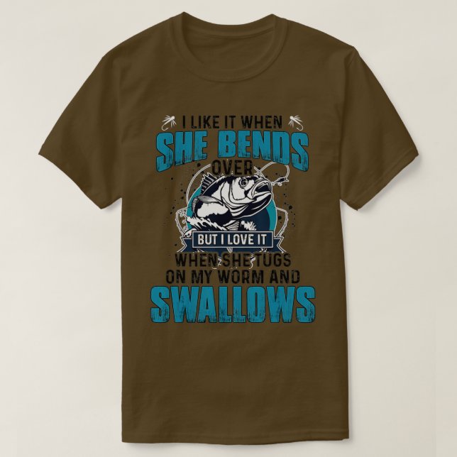 Camiseta Eu Gosto Quando Ela Se Aproxima De Pescar Presente (Frente do Design)
