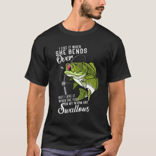 Camiseta Eu Gosto Quando Ela Se Inclina Piada de Pesca Pai