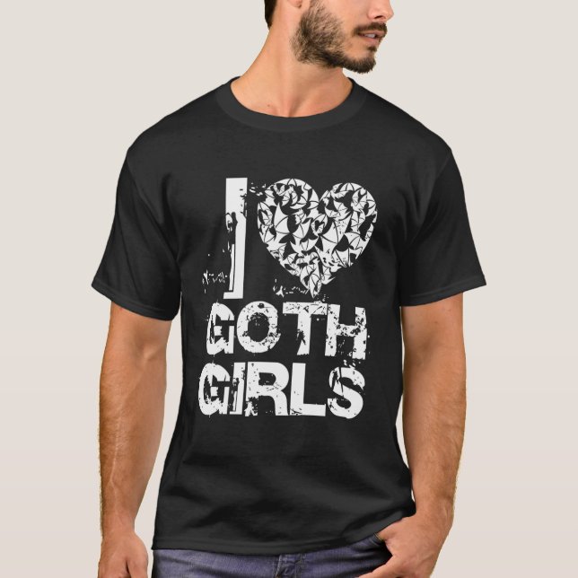 Camiseta Eu Gótico A Moda Gótico Grunge Eu Amo Gótico (Frente)