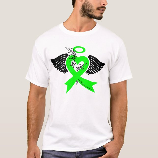 Camiseta Eu guardarei um anjo (o cancer do linfoma) (Frente)