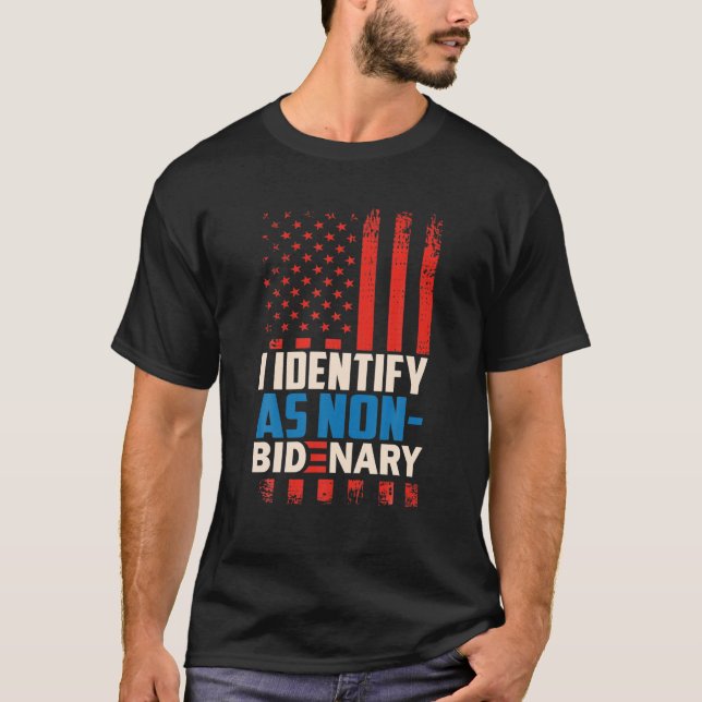 Camiseta Eu Identifico Como Anti Joe Biden Não-Biden (Frente)