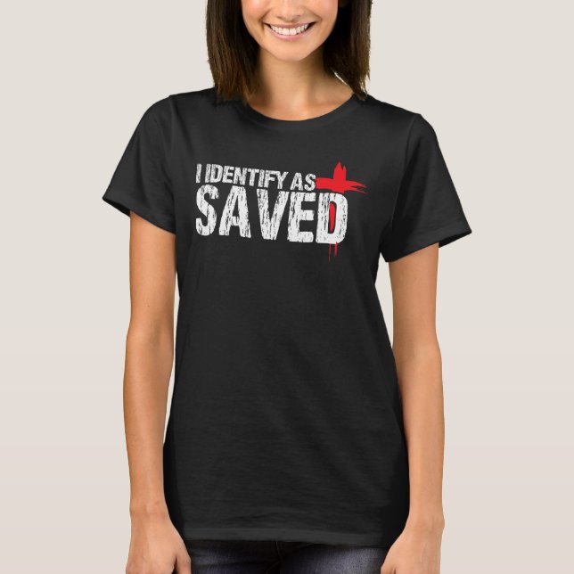 Camiseta Eu Identifico Como Batismo Cristão Salvo (Frente)