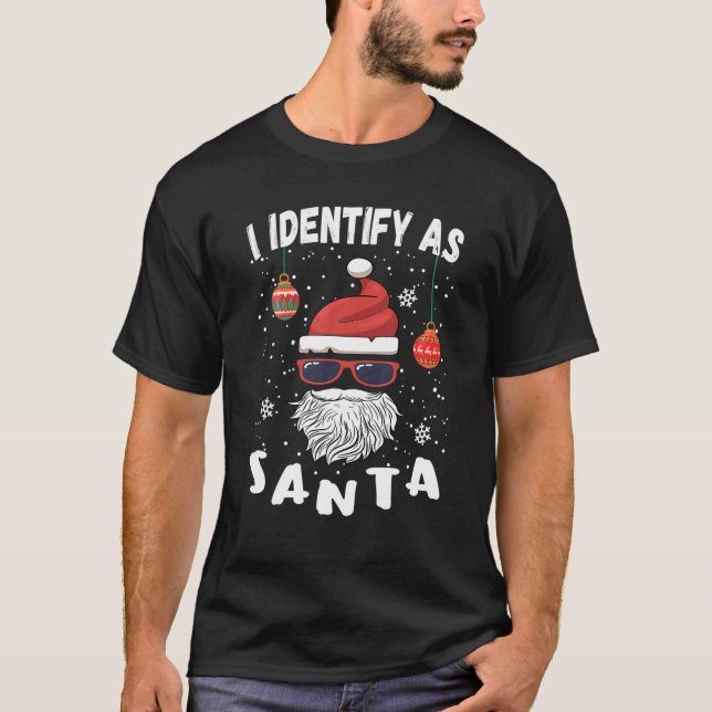 Camiseta Eu Identifico Como Papais noeis Engraçados Pijamas (Frente)