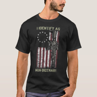 Camiseta Eu Identifico Como Presente De Bandeira Americana 