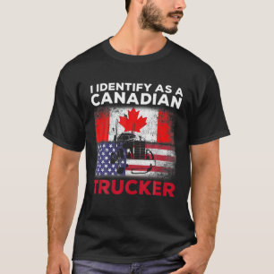 Camiseta Eu Identifico Como Um Caminhoneiro Canadense Engra
